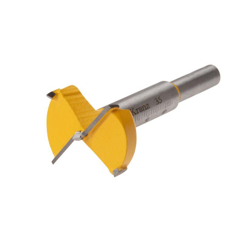 Сверло Форстнера по дереву 35мм цилиндрический хвостовик Kranz KR-91-0791