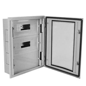 Корпус щита распределительного 400х500х100мм DIN-рейки 30M (2х15) встраив. прозр. дверца из гнутого стекла метал. сер. Cetinkaya Pano CPD4005010SAPP