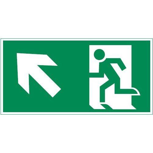 Знак Vault SST "Выход влево вверх" 200х400мм VARTON V4-EM-00.2040.ADV-0007