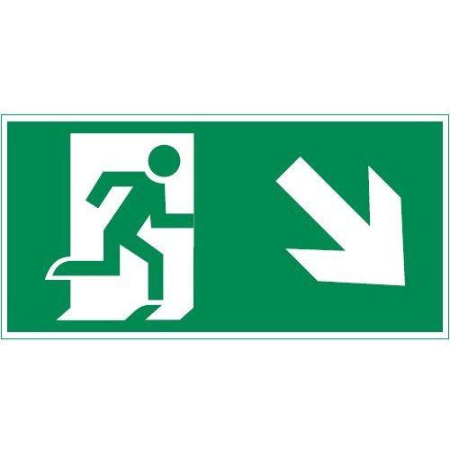 Знак Vault SST "Выход вправо вниз" 200х400мм VARTON V4-EM-00.2040.ADV-0003