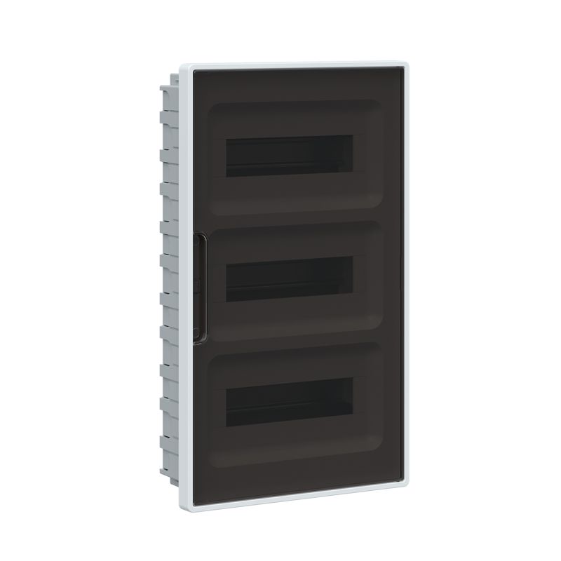 Щиток встраиваемый 36мод. FRAME для полых стен с тонированной дверцей с 4 шинами PEN (2шт на 8 отверст. и 2шт на 10 отверст.) бел. DKC F36B3WD