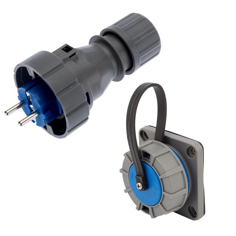 Набор розетка настен. фланцевая + вилка 16А IP68 Rexant 111-013-124