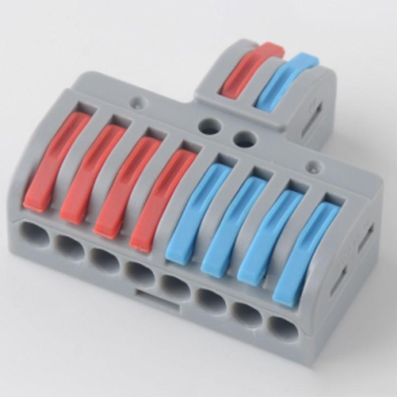 Клемма проходная разветвительная СМК 2х4 2п с монтажн. площадкой (1 ввод 4 вывода на полюс) (блист.5шт) Rexant 07-5231-5