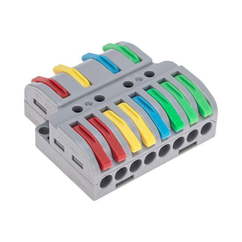 Клемма проходная разветвительная СМК 4х2 4п с монтажн. площадкой (1 ввод 2 вывода на полюс) (блист.4шт) Rexant 07-5247-4