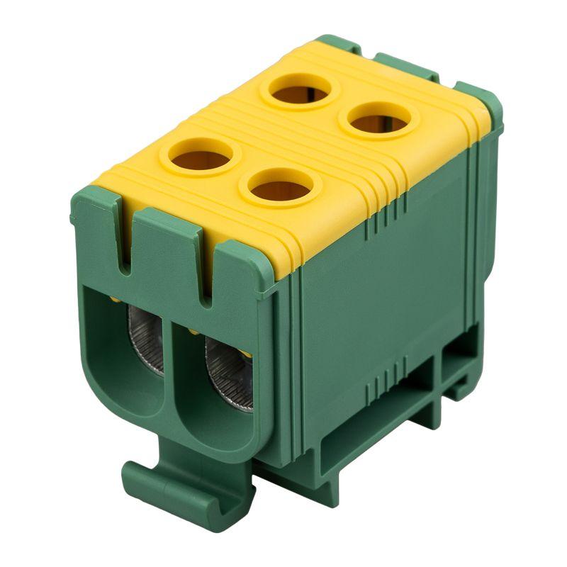 Клемма вводная силовая распределительная КВС 6-50кв.мм 2-рядная PE желт./зел. Rexant 11-2114
