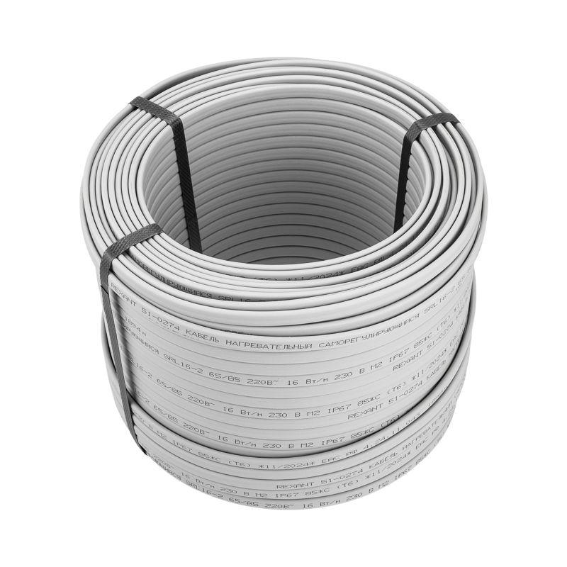 Кабель греющий саморег. SRL16-2 неэкранир. 16Вт/м 0.9кв.мм/105м (уп.100м) Rexant 51-0181