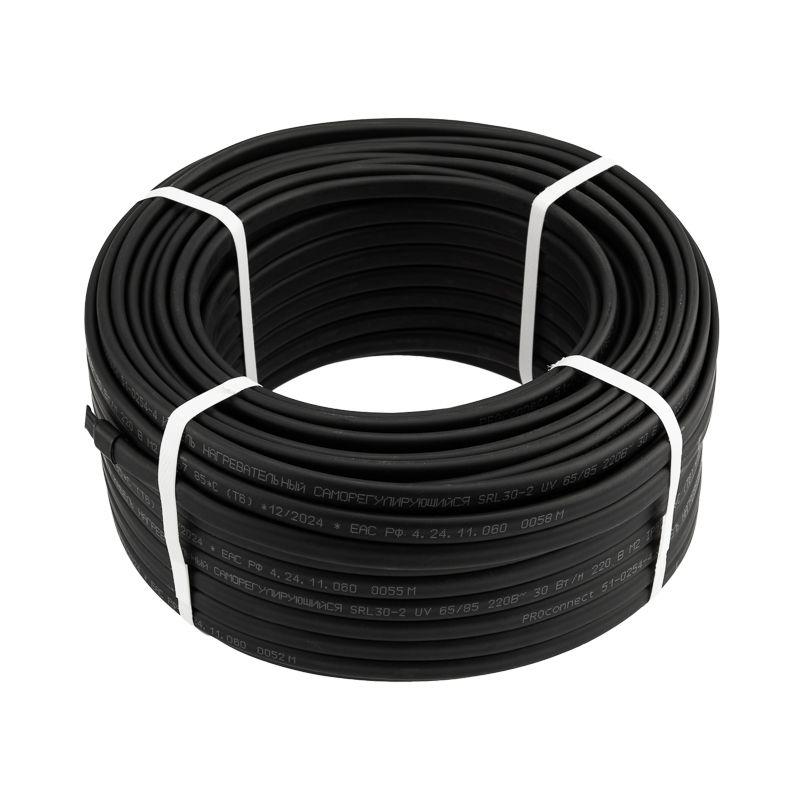 Кабель греющий саморег. SRL30-2 UV с УФ-защитой неэкранир. 30Вт/м 0.9кв.мм/55м (уп.50м) PROCONNECT 51-0230
