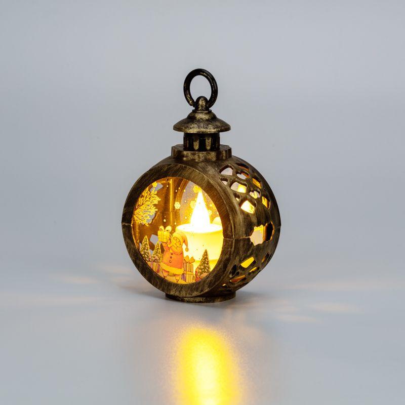 Фонарь декоративный (фигура) 9х5х13см тепл. бел. со свечкой 3хLR1130 (в комплекте) корпус бронз. Neon-Night 513-076