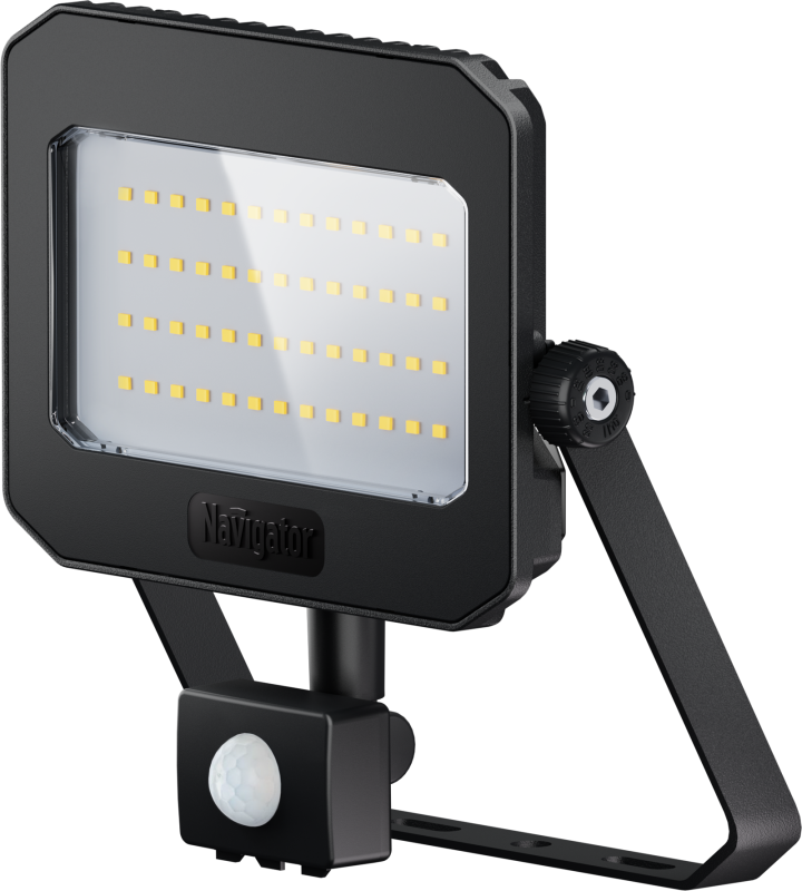 Прожектор светодиодный 95 201 NFL-05-50-6.5K-BL-D110-SNR-LED 50Вт 6500К IP65 6250лм с ИК датчиком движения черн. NAVIGATOR 95201
