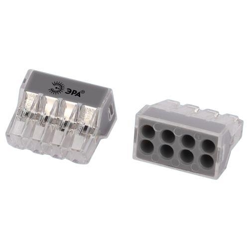 Клемма быстрозажимная 773-608 8-проводная 0.75-4.0кв.мм прозр. NO-225-366 (уп.20шт) Эра Б0067911