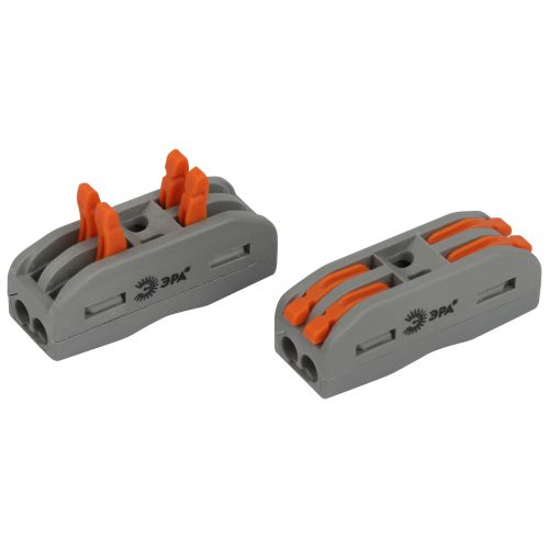 Клемма проходная 222-2412 2п 0.08-2.5/4кв.мм с рычагами NO-225-449 (уп.2шт) Эра Б0067918