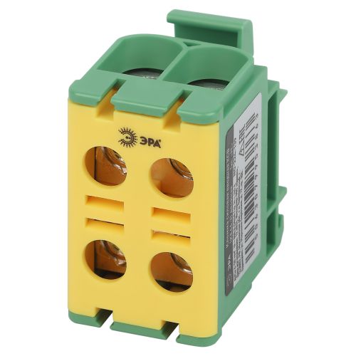 Клемма силовая вводная двойн. КСВ NO-224-139 (KE66.3) 6-50кв.мм PE желт./зел. Эра Б0065578