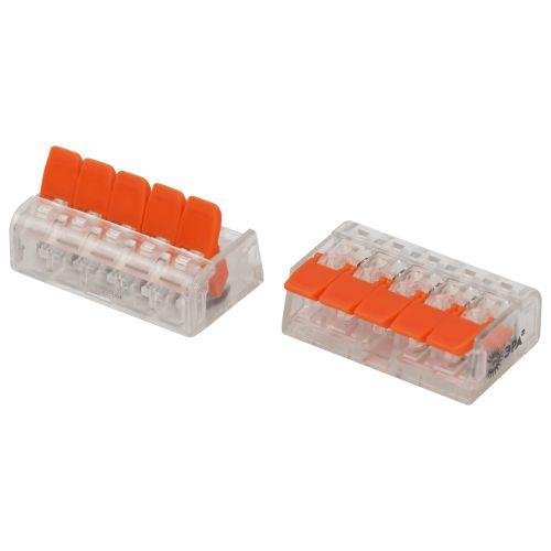 Клемма универсальная компактная 221-415 5-проводная 0.2-4кв.мм с рычагами NO-225-352 (уп.20шт) Эра Б0067883