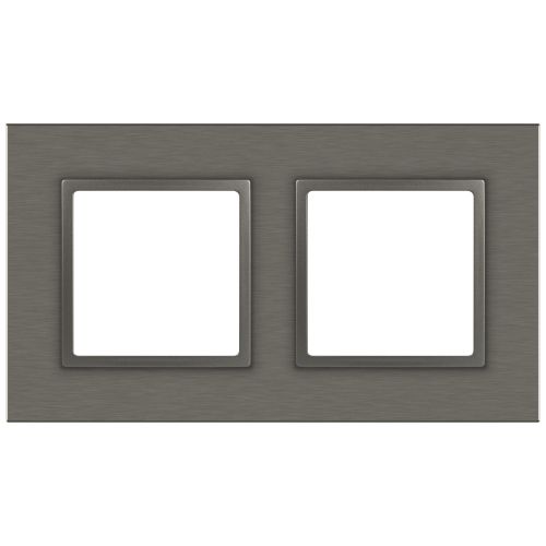 Рамка 2-м Elegance 14-5202-16 метал. титан Эра Б0065843