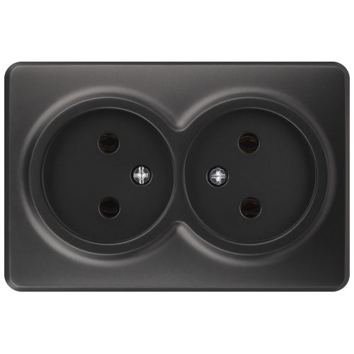 Розетка 1-м ОП Эксперт 11-2202-05 16А IP20 250В 2х2P антрацит Эра Б0062997
