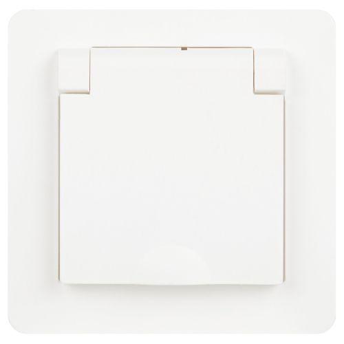 Розетка 1-м СП Style 7-203-01 16А IP20 250В 2P+E Schuko с заземл. с крышкой бел. Intro Б0060639