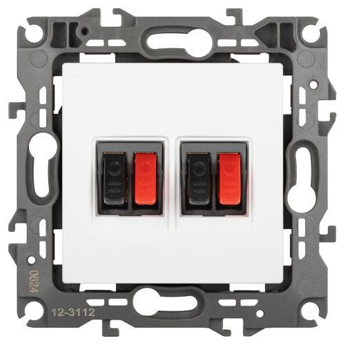 Розетка аудио 2-м Эра12 12-3112-01М бел. матов. Эра Б0065713