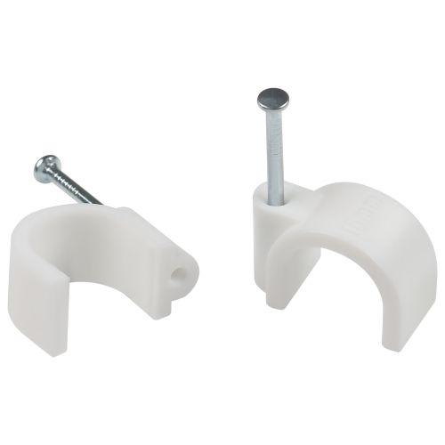 Скоба крепежная круглая 12мм пластик. бел. (уп.50шт) Эра Б0066643