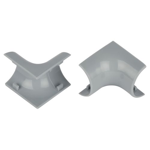 Угол для кабель-канала полукруглого внутр. 30х13мм IC-KK-30-13-F сер. (уп.2шт) Эра Б0064934