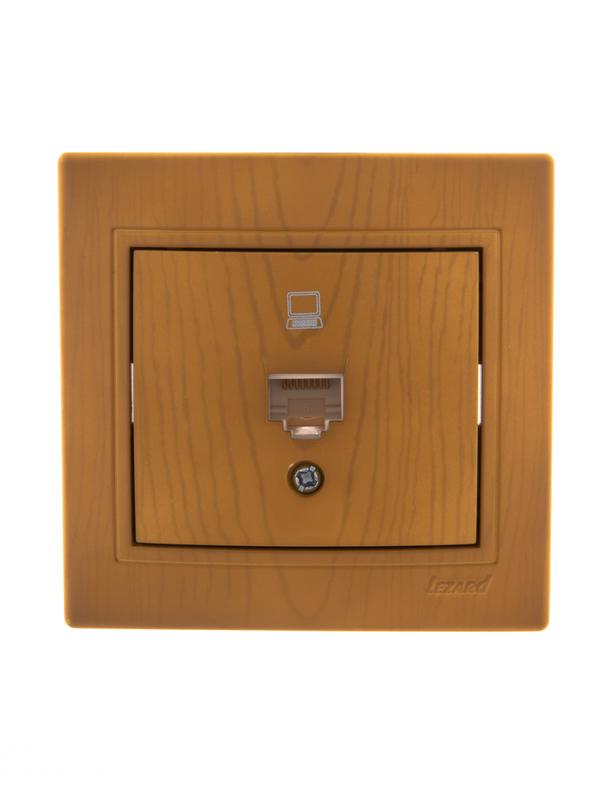 Розетка компьютерная 1-м СП Mira RJ45 ольха LEZARD 701-0701-139