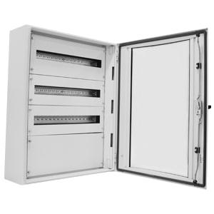 Корпус щита распределительного 600х1500х200мм DIN-рейки 192M(8х24) навесной прозр. дверца из гнутого стекла метал. сер. Cetinkaya Pano CPD60015025SUMP