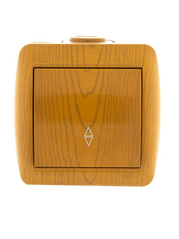 Переключатель проходной 1-кл. ОП Nata 10А IP20 ольха LEZARD 710-0700-105