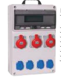 Корпус промышленного щита с розетками (6х3P+N+T 16А/380В) пластик Cetinkaya Pano CP6076