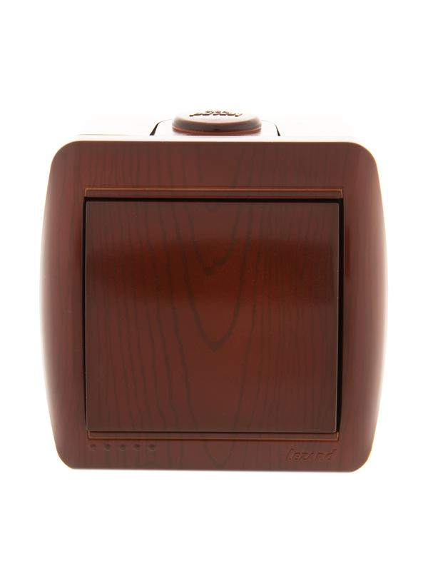 Выключатель 1-кл. ОП Nata 10А IP20 вишня LEZARD 710-0600-100