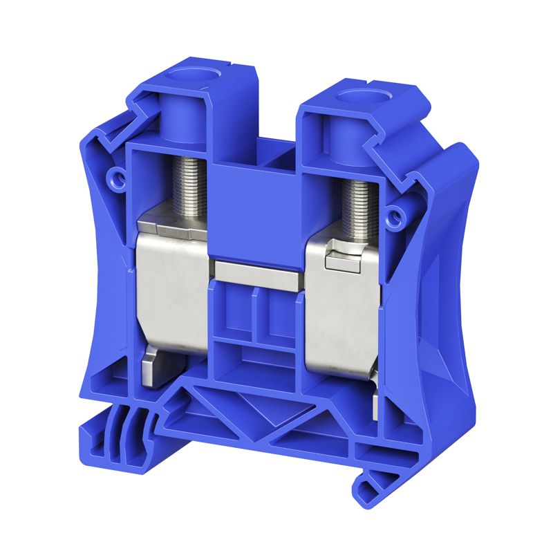 Клемма проходная винтовой зажим; 2 точки подключения; 35кв.мм син. DKC TUR-35R-BU