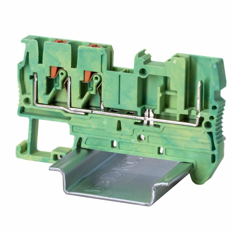 Клемма заземления под вставной штекер зажим push-in; 3 точки подключения; 2.5кв.мм DKC VPR-2.5-TWIN-1P-PE