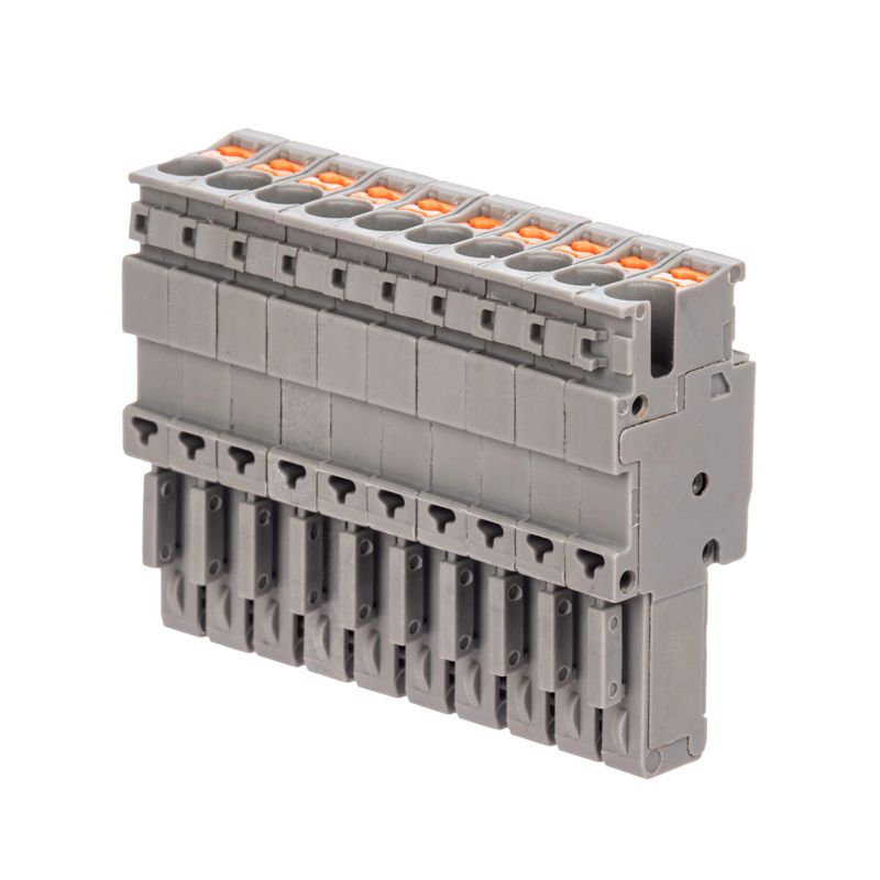 Штекер зажим push-in 10 точек подкл. 2.5кв.мм сер. DKC VPR-P-2.5-10