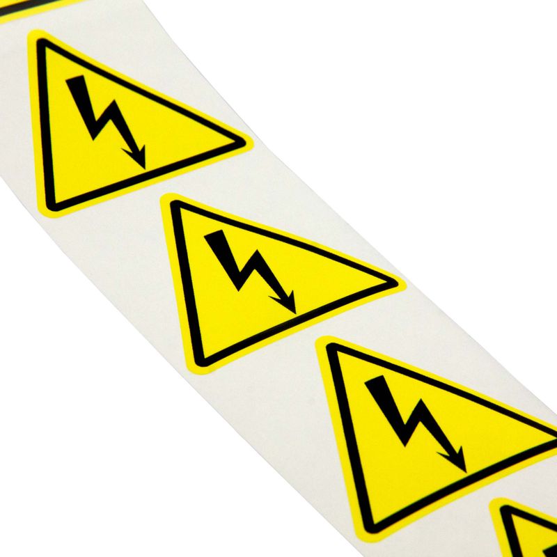 Знак "Молния" 50мм треугольник полиэстер глянцевый химстойкий желт. (рул.) DKC SL-T50-HE-UV