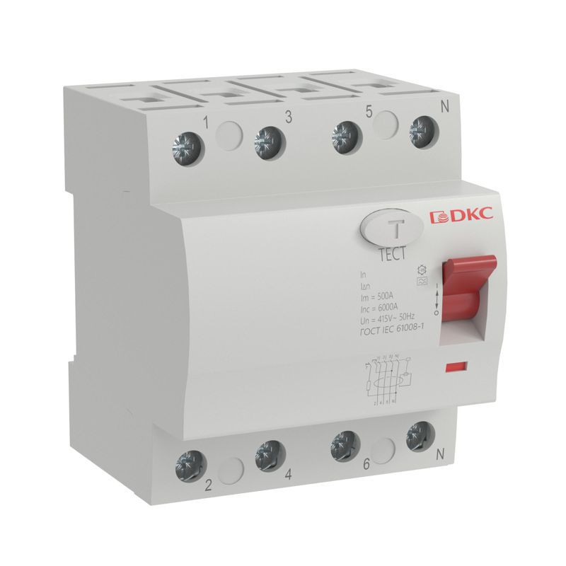 Устройство защитного отключения УЗО 4п 63А 30мА тип A YON MDL100 DKC MDL100-4P2-63-A