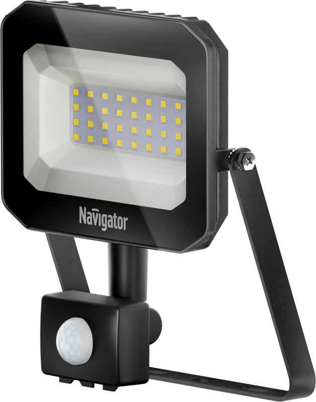 Прожектор светодиодный 95 429 NFL-05-30-6.5K-BL-SNR-LED 30Вт 6500К IP65 3000лм черн. с ИК датчиком движения Navigator 95429