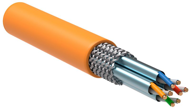 Кабель витая пара S/FTP кат.8.1 4х2х23AWG LSZH оранж. (305м) (м) ITK LC1-C804-627-P