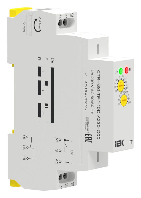 Реле задержки выключения TF 1 контакт 230В AC IEK CTR-430-TF-1-10D-A230-C00