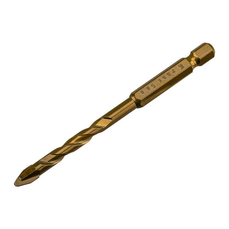 Сверло по стеклу и керамике 6мм сухое сверление шестигранный хвостовик Kranz KR-91-0766