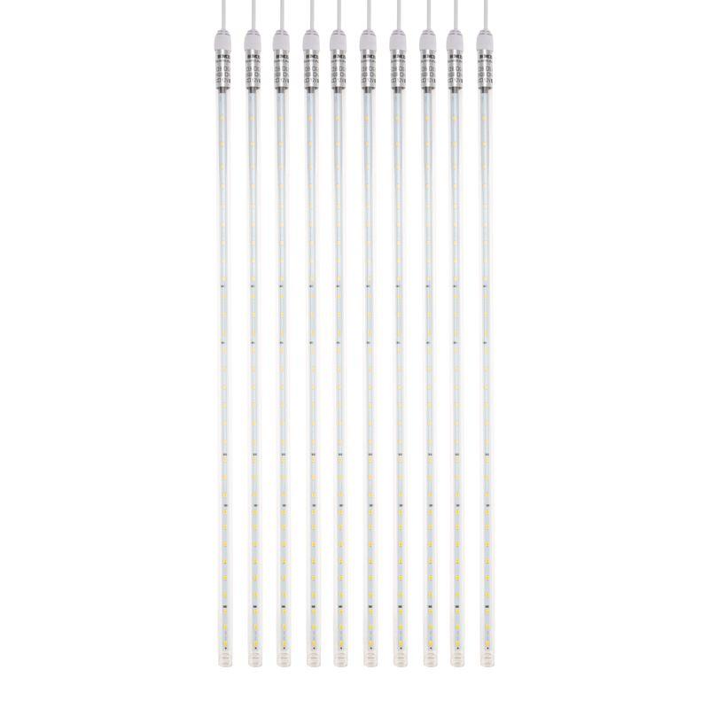 Гирлянда светодиодная "Тающие сосульки" 10штх100см шаг 100см 960LED тепл. бел. 24В IP65 соединяемая каучук бел. Neon-Night 256-428