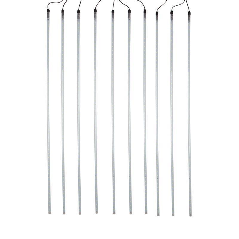 Гирлянда светодиодная "Тающие сосульки" 10штх100см шаг 100см 960LED тепл. бел. 24В IP65 соединяемая каучук черн. Neon-Night 256-422