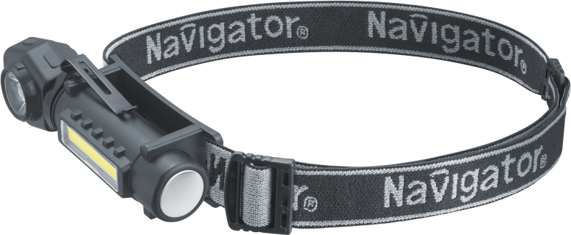 Фонарь аккумуляторный налобный 95 550 NPT-CP34-ACCU 3в1 1LED 3Вт+1СОВ 3Вт Li-ion 3.7В пластик Navigator 95550