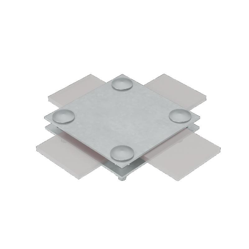 Соединитель крестообразный для полосы до 50мм с 2 пластинами HD КМ MA0829