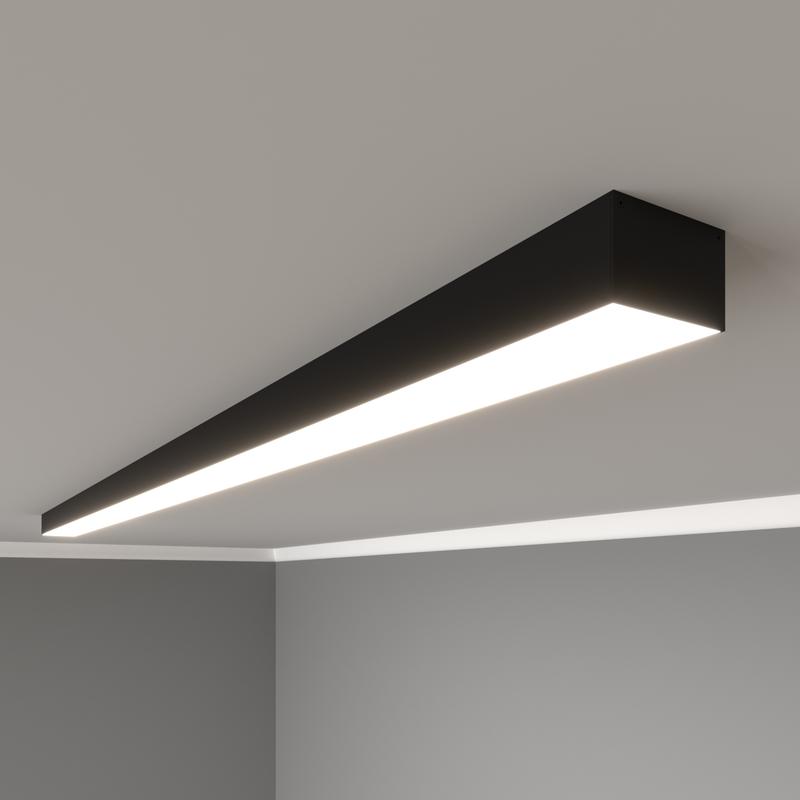 Светильник светодиодный RVE-PLS5032-1460-N 39Вт 4000К 1460х50х32мм линейный накладной RAL9006 муар сер. RVElektro RVE00018604