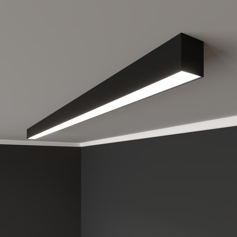 Светильник светодиодный RVE-PLS4955-1940-N 52Вт 4000К 1940х49х55мм линейный накладной черн. RAL9005 RVElektro RVE00017272