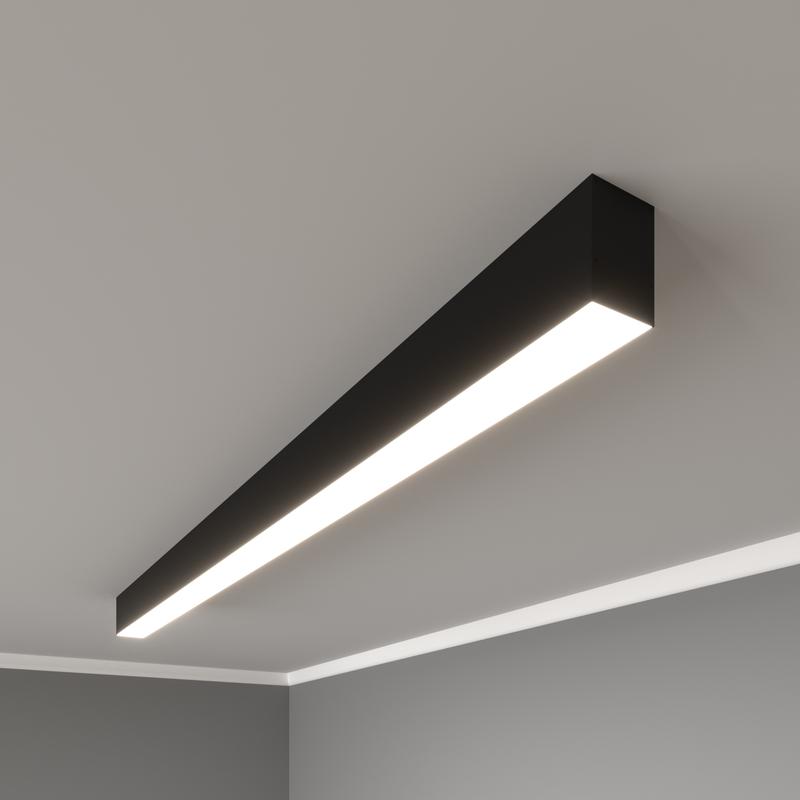 Светильник светодиодный RVE-PLS5070-1210-N 32Вт 4000К 1210х50х70мм линейный накладной RAL9006 муар сер. RVElektro RVE00018621