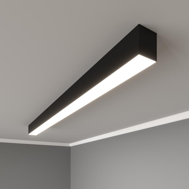 Светильник светодиодный RVE-PLS6070-1940-N 105Вт 4000К 1940х60х70мм линейный накладной RAL9006 муар сер. RVElektro RVE00018633