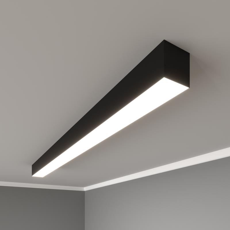 Светильник светодиодный RVE-PLS7070-1460-N 78Вт 4000К 1460х70х70мм линейный накладной RAL9006 муар сер. RVElektro RVE00018642