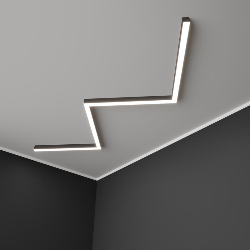 Светильник светодиодный RVE-PLS5070-BARRE-M-1363-N 49Вт 4000К 1363х394х70мм сег. 507мм 50х70мм зигзаг M накладной RAL9006 муар сер. RVElektro RVE00018701