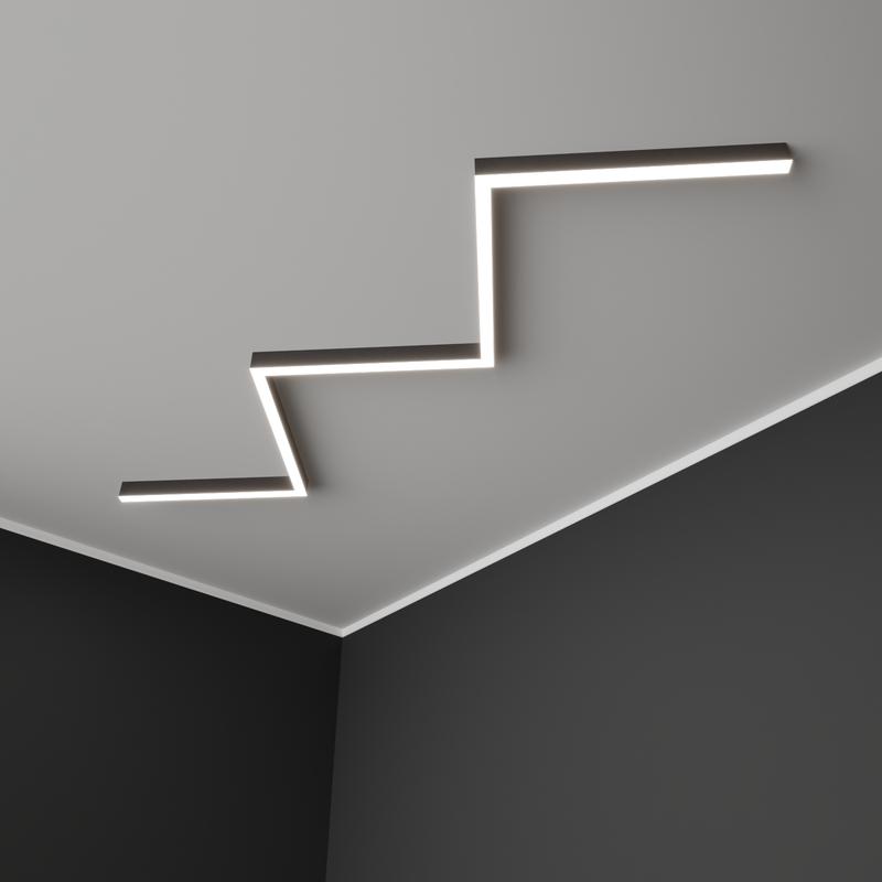 Светильник светодиодный RVE-PLS5070-BARRE-Z-2535-N 94Вт 4000К 2535х564х70мм сег. 747мм 50х70мм зигзаг Z накладной RAL9006 муар сер. RVElektro RVE00018710