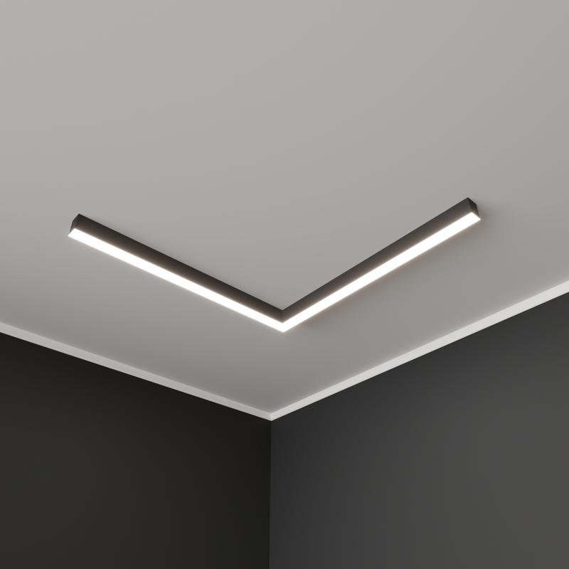 Светильник светодиодный RVE-PLS5070-SYMBOL-L-518-N 26Вт 4000К 518х518х70мм сег. 518мм 50х70мм символ "L" накладной RAL9006 муар сер. RVElektro RVE00018726