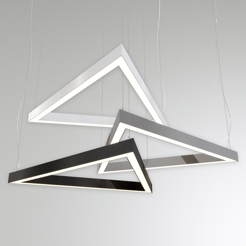 Светильник светодиодный RVE-PLS5070-TRIO-2015-P 157Вт 4000К 2015х1745х70мм сег. 2015мм 50х70мм треугольник подвесной RAL9006 муар сер. RVElektro RVE00018665